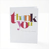 Pack Of 30 Multicoloured Thank You Cards