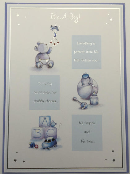 It's A Baby Boy Congratulation New Baby Card