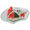 Hestia 20cm Glass And Mirror T Lite Holder Peach Oval Shape