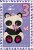 3rd Birthday Card for Girl with Cute Panda Foil Finish