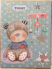 Teddy Design 1st Birthday Card Boy Large