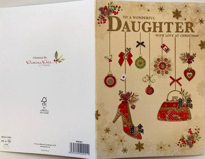 Hanging Shoes And Handbag Design Daughter Christmas Card