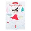 For A Magical Daughter Glitter Doll Design Christmas Card