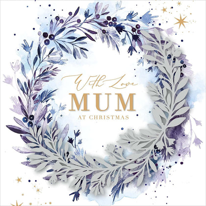 With Love Mum Foiled & Embellished Christmas Card