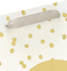 Celebrate White And Gold Polka Dot Large Size Gift Bag