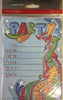 Pack of 20 Blue Retro Party Invitations Cards