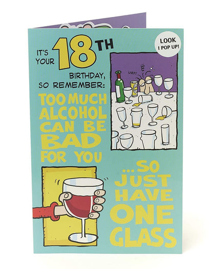 Funny Alcolhol 18th Birthday Card Pop Out Look I Pop up!