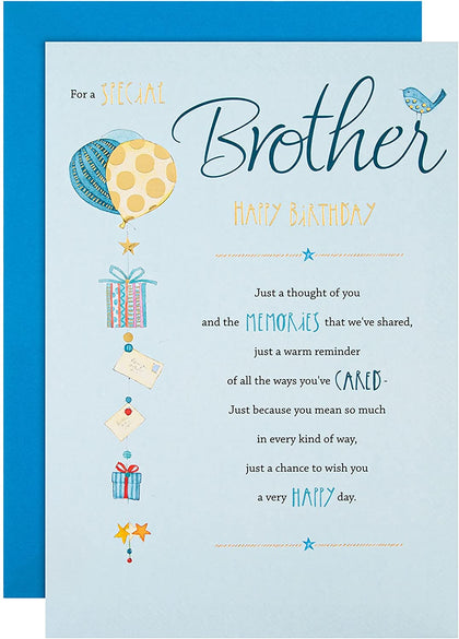 Traditional Written Verse Design Brother Birthday Card