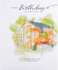 General Birthday Card Classic Illustrated Design