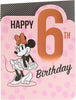 Disney Minnie Mouse Age 6 Birthday Card