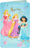 Jasmine Rapunzel Aurora Disney Princess Birthday Card for Wonderful Niece