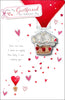 Girlfriend Elliot And Buttons In Air Balloon Design Valentine's Day Card