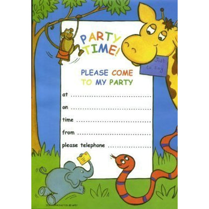 Jungle Party Invitations - 20 Sheets & Envelopes