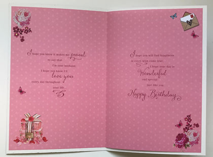 For Wife Lovely Verse Wishing Well Birthday Card