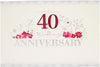 Red And Silver Foil Finished Floral Design 40th Ruby Anniversary Card