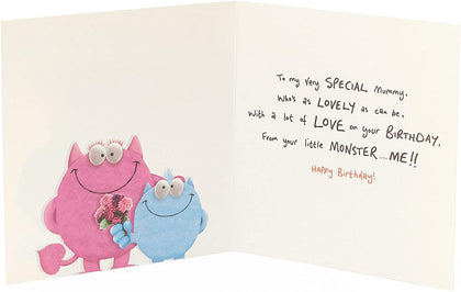 Mummy From Your Little Monster Birthday Card