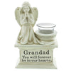 Grandad Angel Cherub Praying Kneeling with Glass T Lite Holder