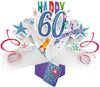 Unique 3D Colourful Design Pop Up 60th Birthday Card