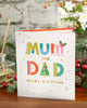 Mum and Dad Christmas Card Colourful Lettering Design