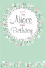 Pretty Flowers Circle Niece Birthday Card