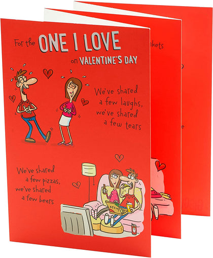 For The One I Love Romantic 3 Fold Valentine's Day Card