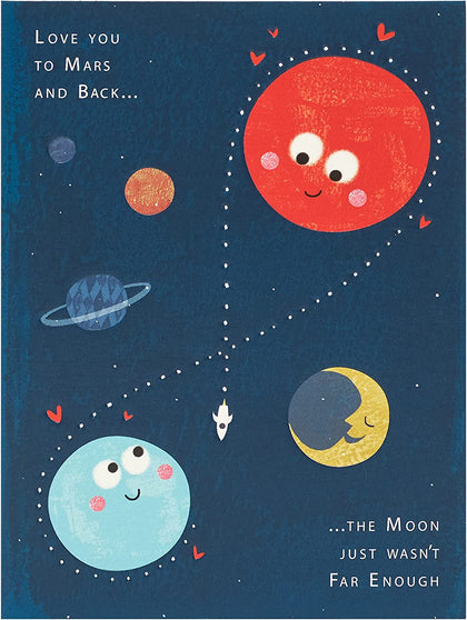 Love You to The Moon and Back Valentine's Day Card