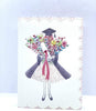 Girl With Flowers Glitter And Diamantes Finished Graduation Card