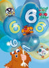 Age of 6 Boy Blue Color Moshi Monsters 3D Holographic 6th Birthday Card