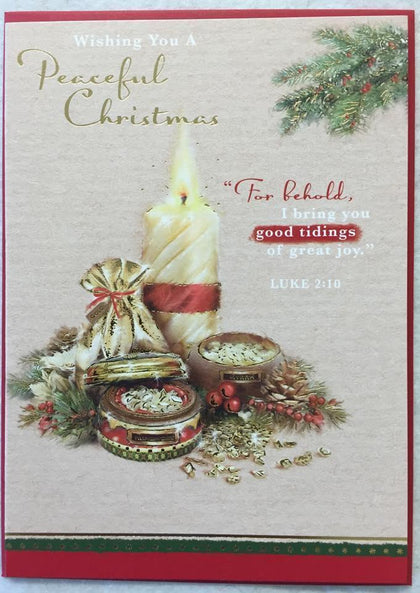 Christmas Blessings Gold Foil Finished Open Christmas Card