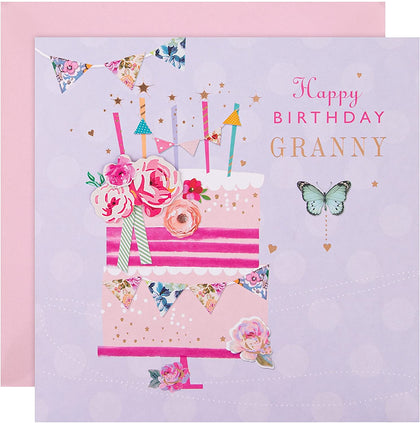 Classic Cake and Candles Design Granny Birthday Card