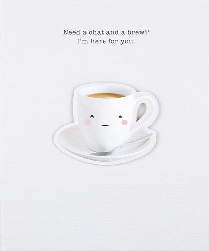 Smiley Cup of Tea Design Open And Blank Card