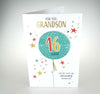 Grandson Birthday Card with Personalised Age Stickers 13th or 16th