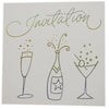 Pack of 6 Champagne Bottle And Glasses Design Party Invitations Cards