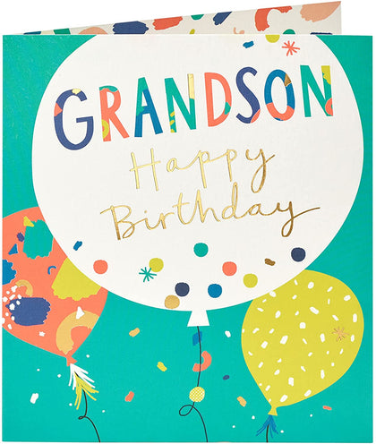 Contemporary Grandson Birthday Card