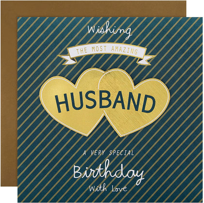 Contemporary Patterned Design Large Birthday Card for Husband