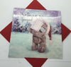 Someone Special Me to You Bear With Present 3D Holographic Christmas Card