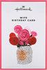 Vase of Flowers Design 3D Birthday Card for Wife