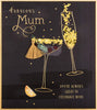 Christmas Card for Mum Contemporary Cocktail Design with Tassel Attachment