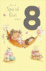 8th Today Relaxing With Kitty Girl Birthday Card