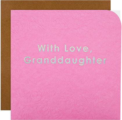 Contemporary Patterned Design Braille Birthday Card for Granddaughter