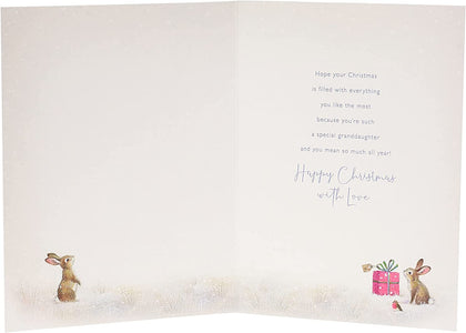 For A Wonderful Granddaughter Snowman Design Christmas Card