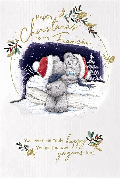 Fiancee Me to You Bear Handmade Christmas Card