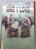 One I Love Me to You Bear 3D Holographic Christmas Card