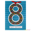 ‘Boy Age 8 Coloured Stars’ Birthday Card