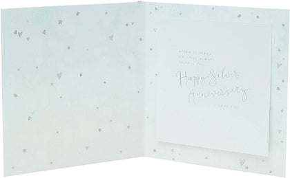 For Wife Sparkaling Hearts And Stars Design 25th Anniversary Card