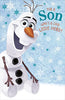 For Son Cool Little Hero Frozen Olaf Christmas Card