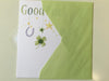 Green Flowers Design Good Luck Card