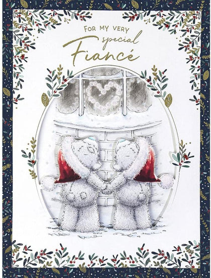 Bears Looking in Shop Fiancé Boxed Christmas Card