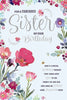 Pretty Flowers Sister Birthday Card