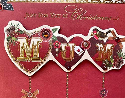 For Mum Hand Made Foil Finished Luxury Christmas Card